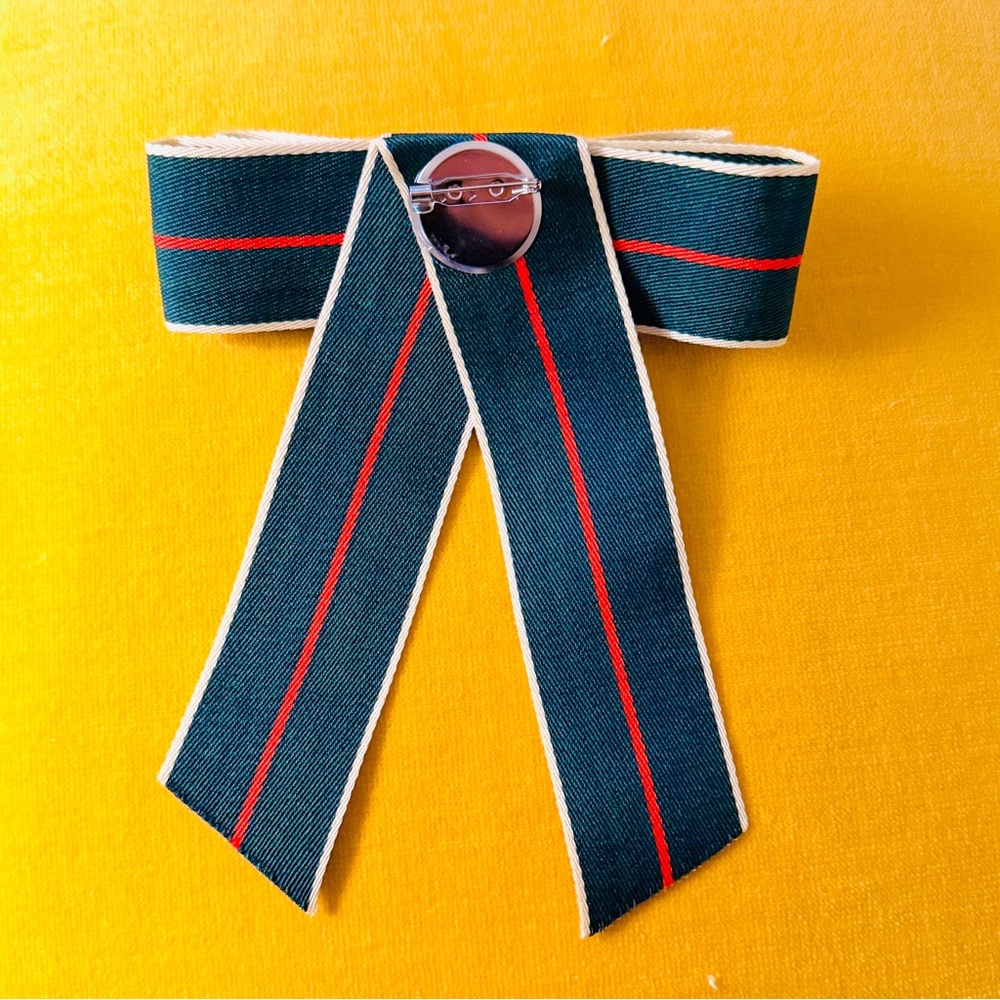 Designer Inspired Bee Ribbon Brooch - Picture 2 of 2